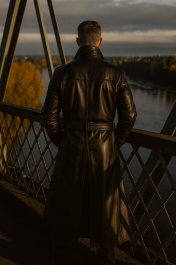 Briarwood Black Leather Long Coat