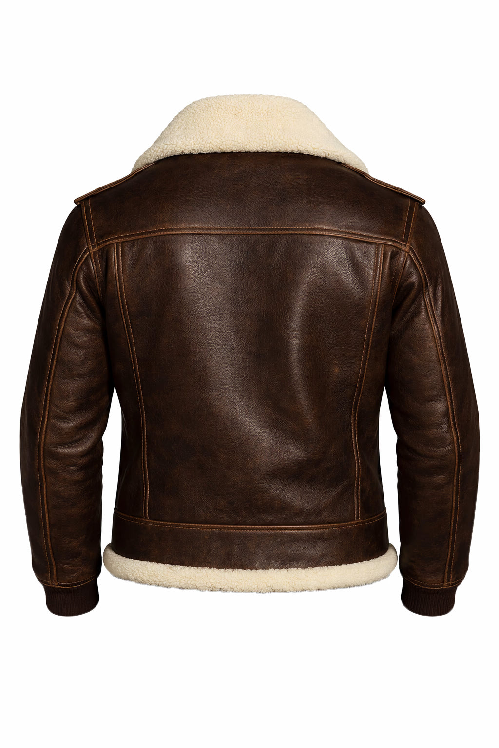 Fairmont Dark Brown Distressed Leather Aviator Jacket