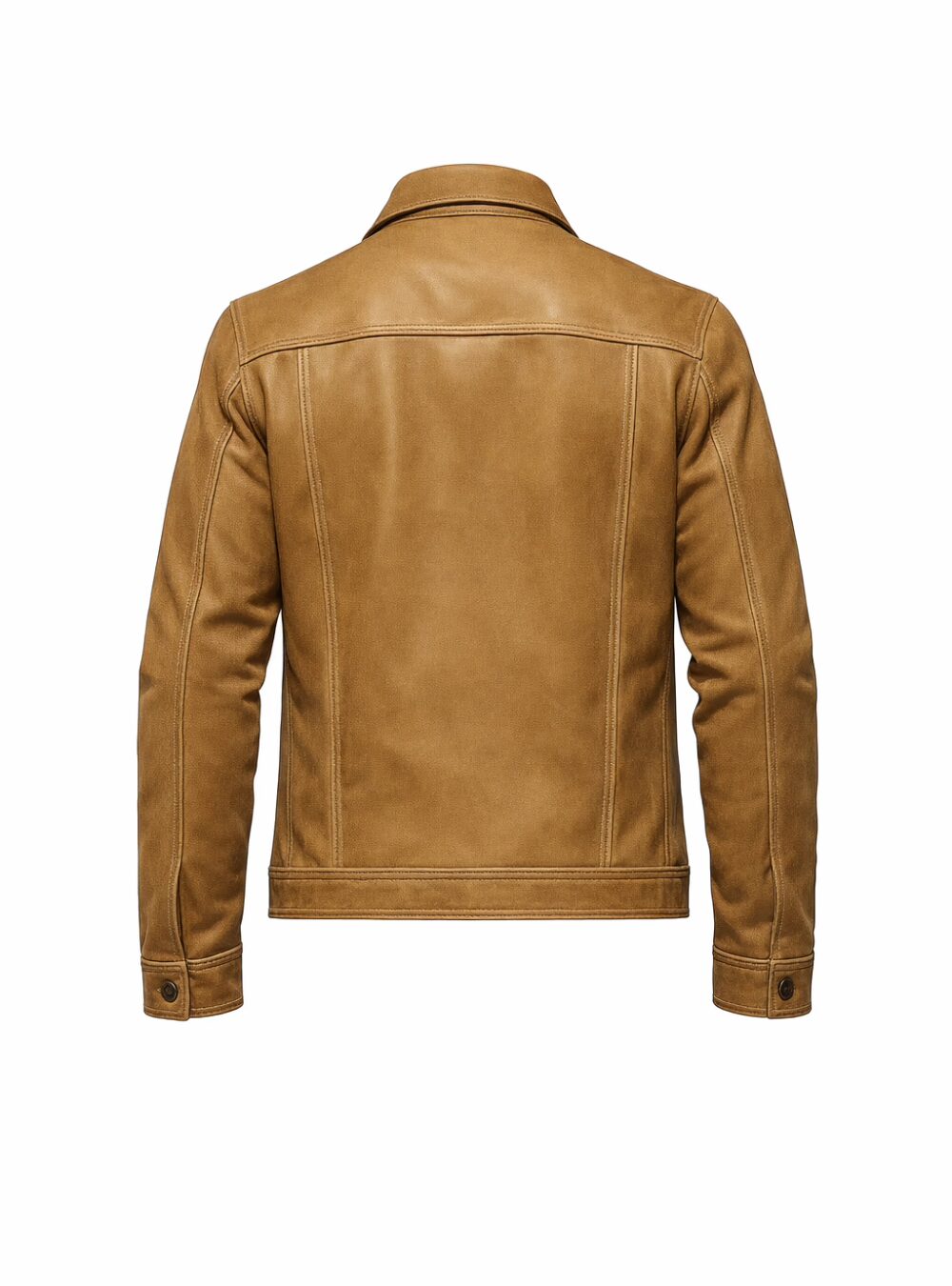 Frontier Camel Leather Trucker Jacket