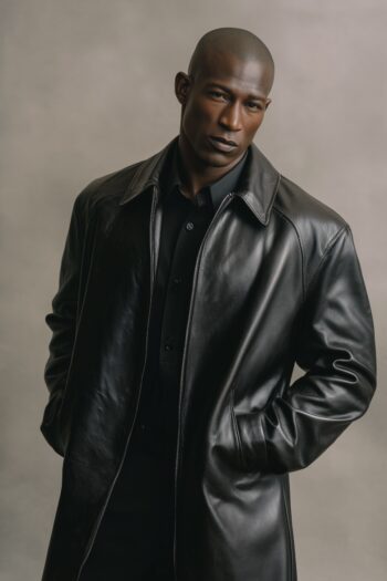 Halstead Black Leather Coat