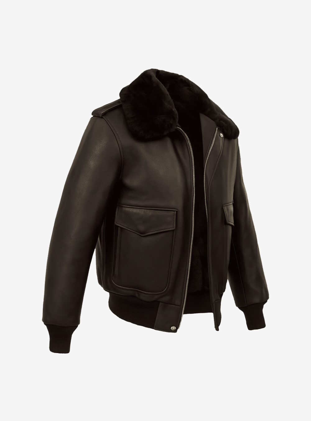 Royal A2 Mens Brown Shearling Bomber Jacket Genuine Leather