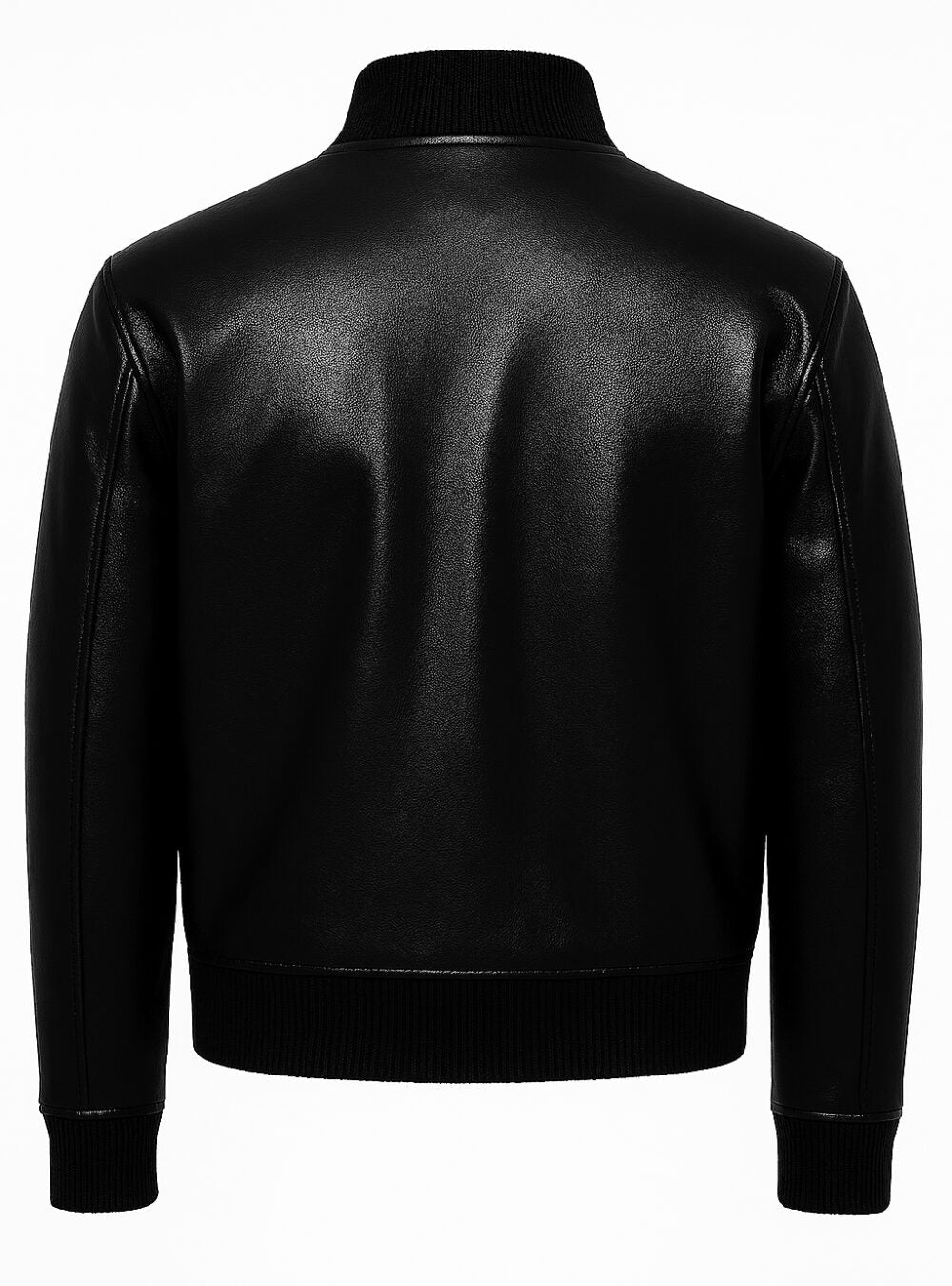 Orion Matte Black Leather Bomber Jacket