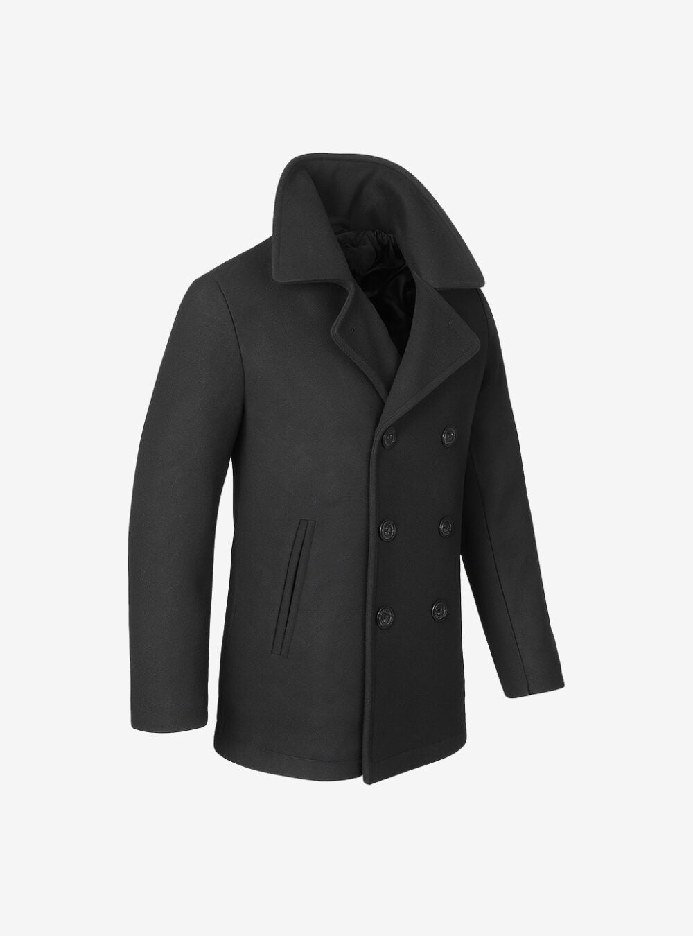 Ryan’s Long Black Wool Peacoat For Men