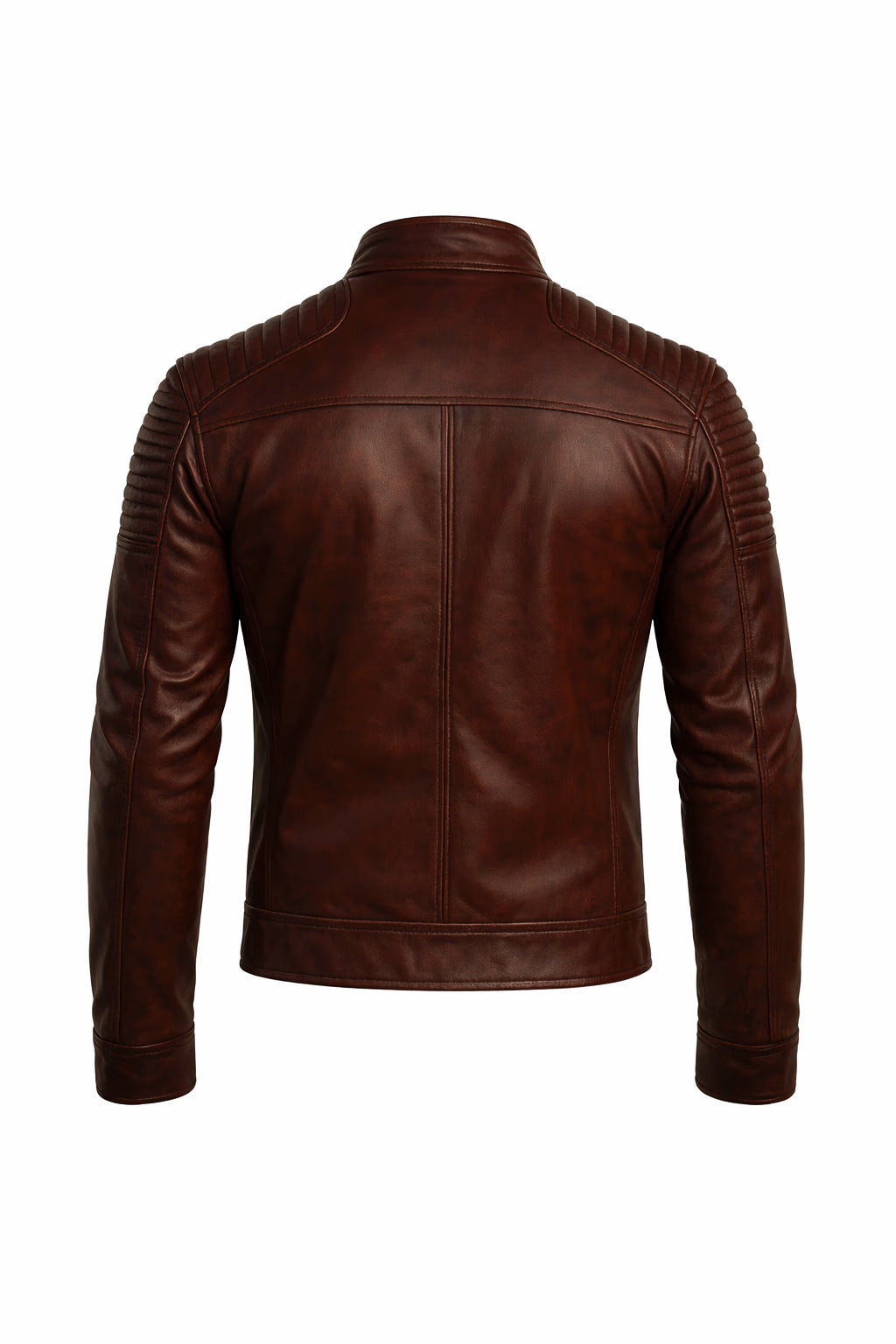 Riverton Brown Leather Café Racer Jacket