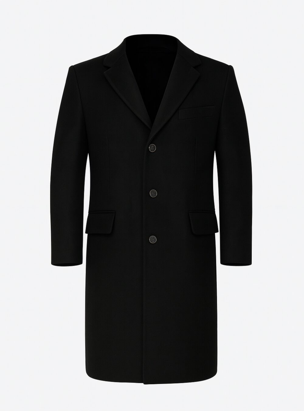 Shelby’s Black Wool Long Coat Mens
