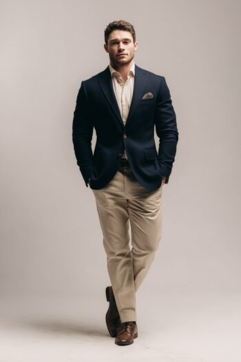 Dorian Navy Blue Wool Blazer