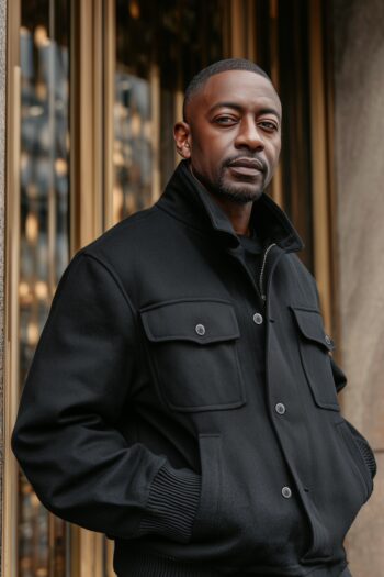 Lawson Black Wool Harrington Jacket