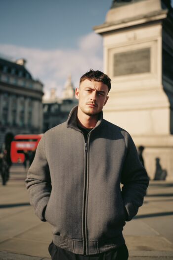 Grayson Grey Wool Harrington Jacket