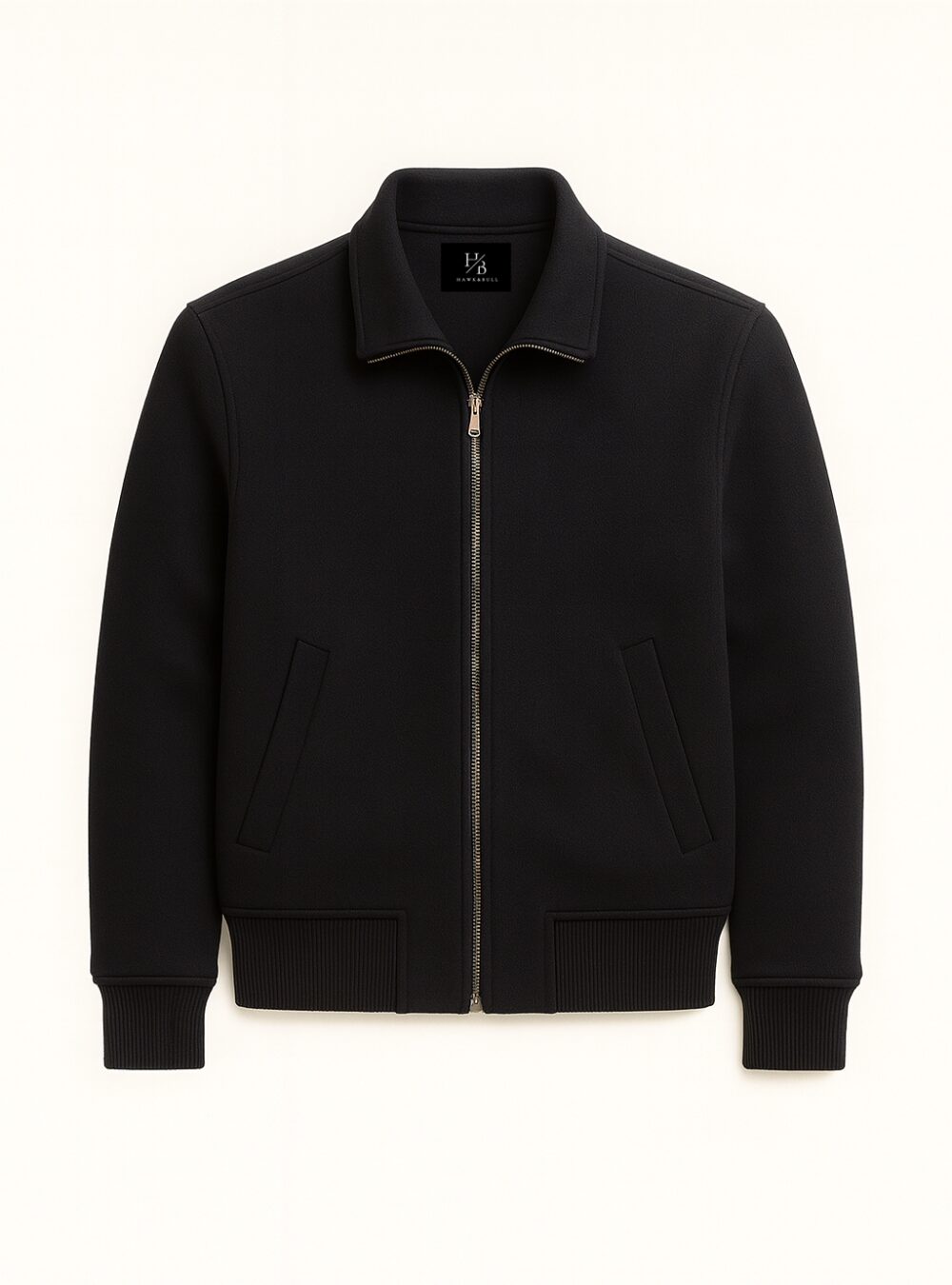 Marlow Navy Wool Harrington Jacket