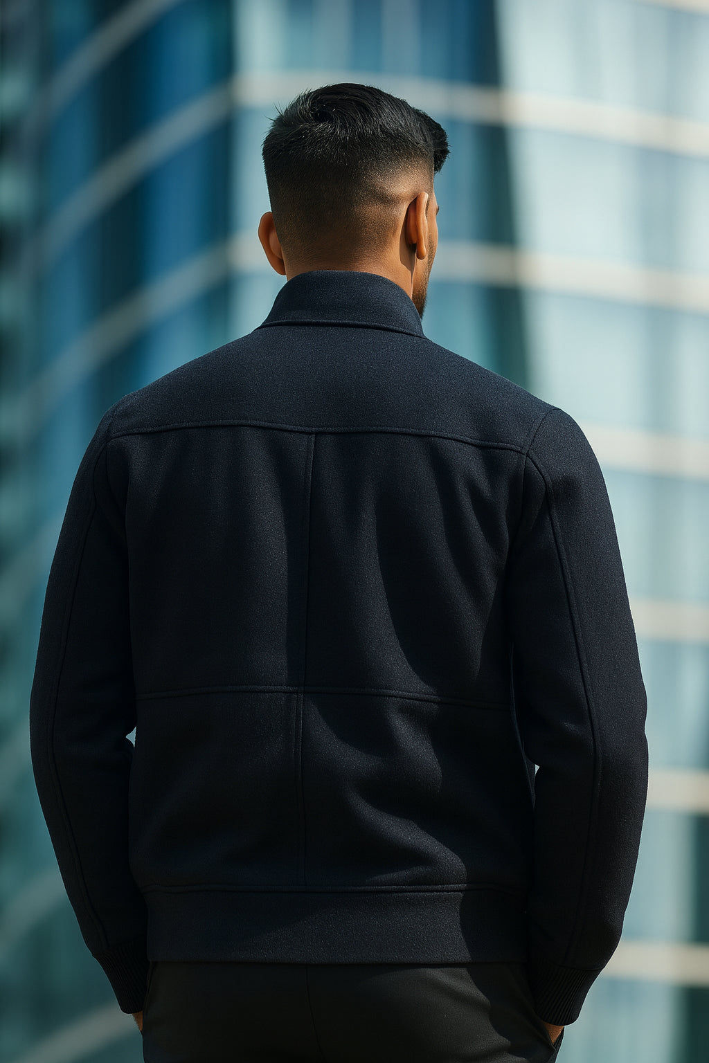 Carrick Navy Wool Harrington Jacket