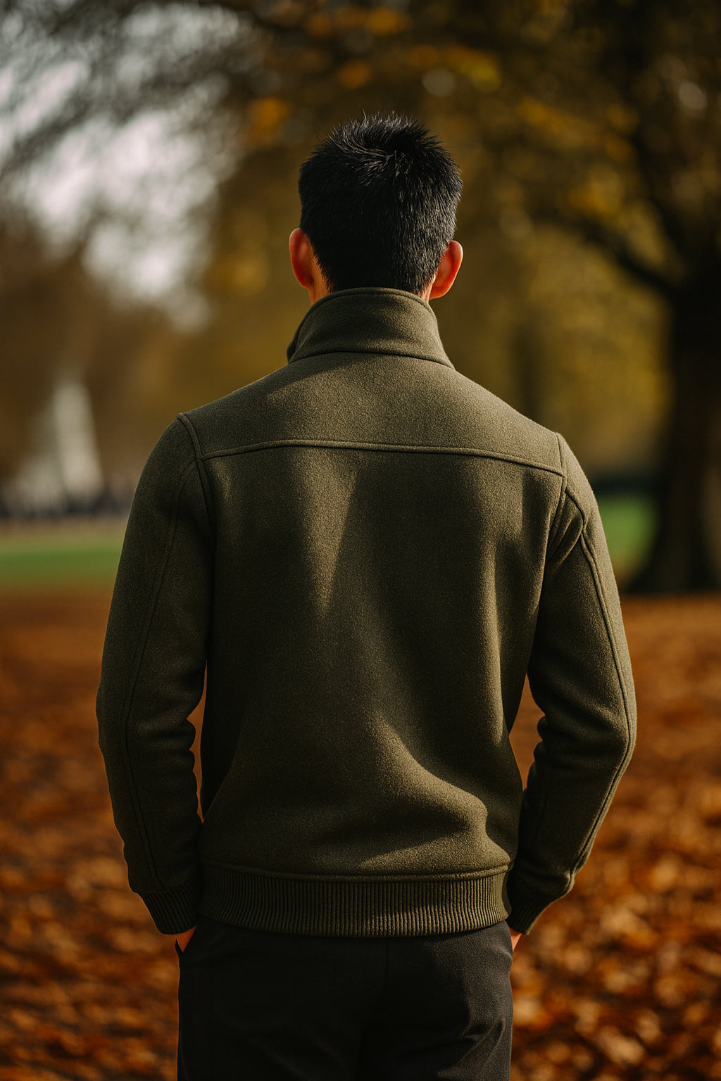 Marlowe Olive Wool Harrington Jacket