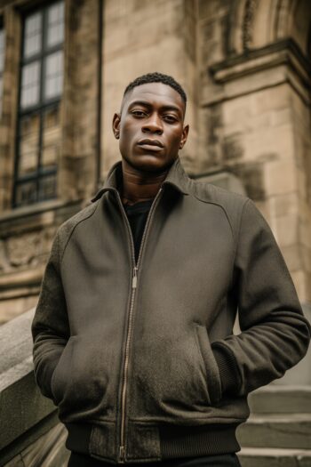 Coniston Olive Wool Harrington Jacket