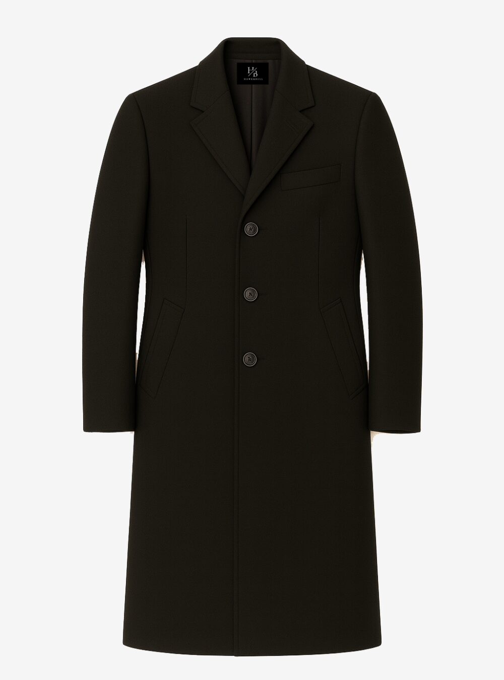 Langley Black Wool Long Coat