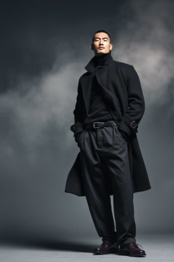 Mercer Black Wool Long Coat
