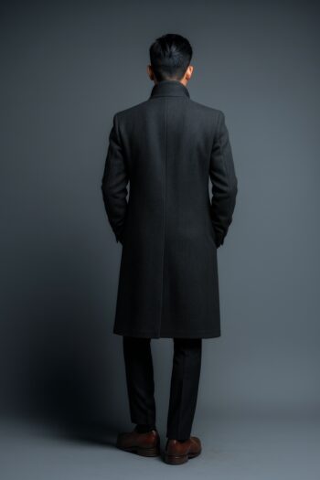 Corvin Dark Grey Wool Long Coat