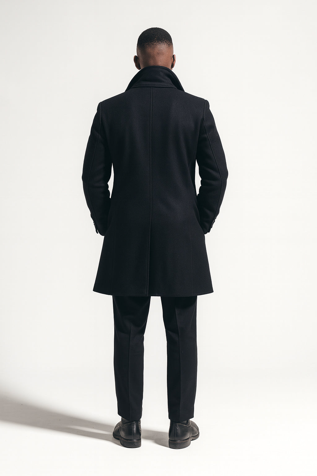 Dunmore Black Wool Peacoat