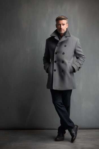 Carrington Grey Wool Peacoat