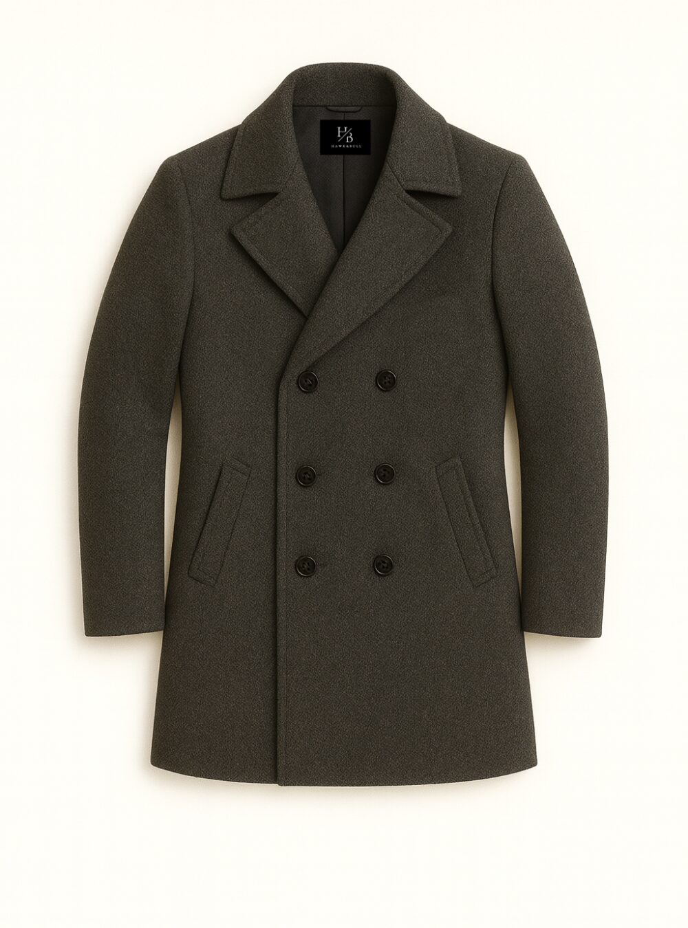 Elliston Slim Grey Wool Peacoat