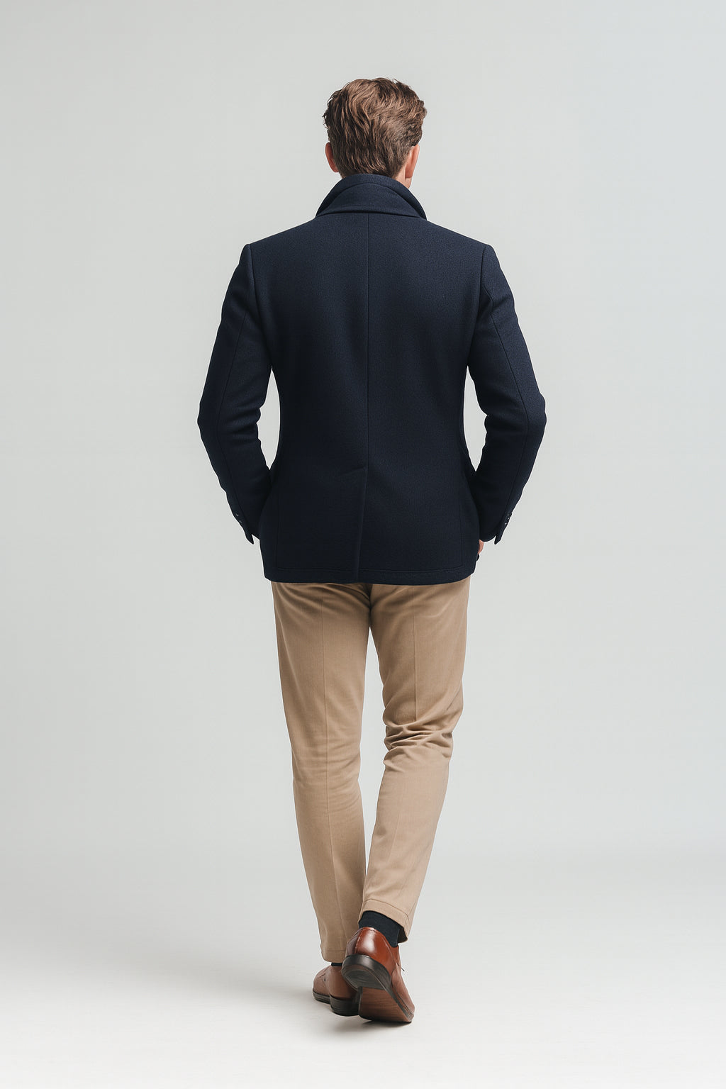 Harrington Navy Wool Peacoat