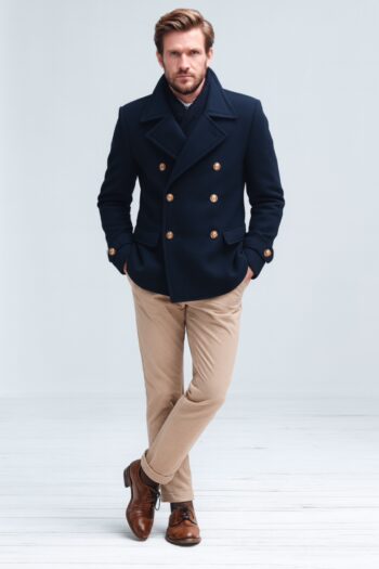 Harrington Navy Wool Peacoat