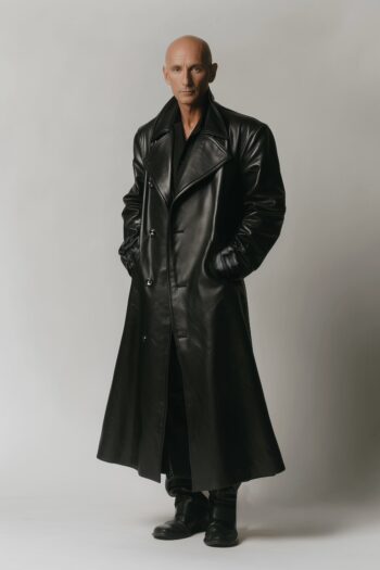 Ashcroft Black Leather Long Coat