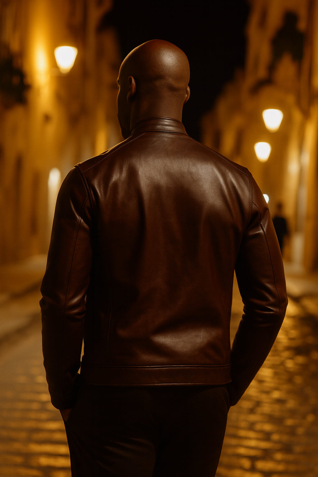 Barclay Chocolate Brown Leather Café Racer Jacket