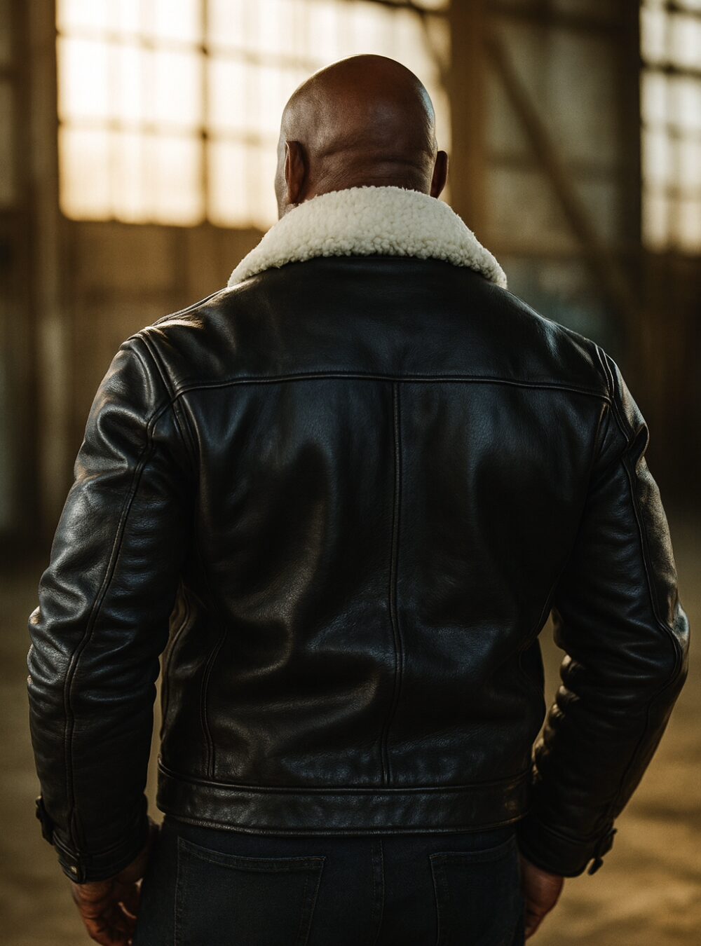 Beaumont Black Leather Aviator Jacket