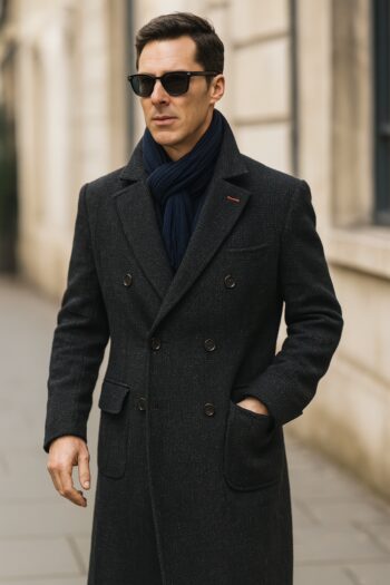 Benedict’s Black Wool Long Coat