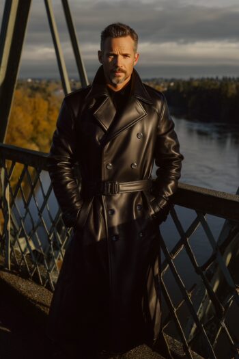 Briarwood Black Leather Long Coat