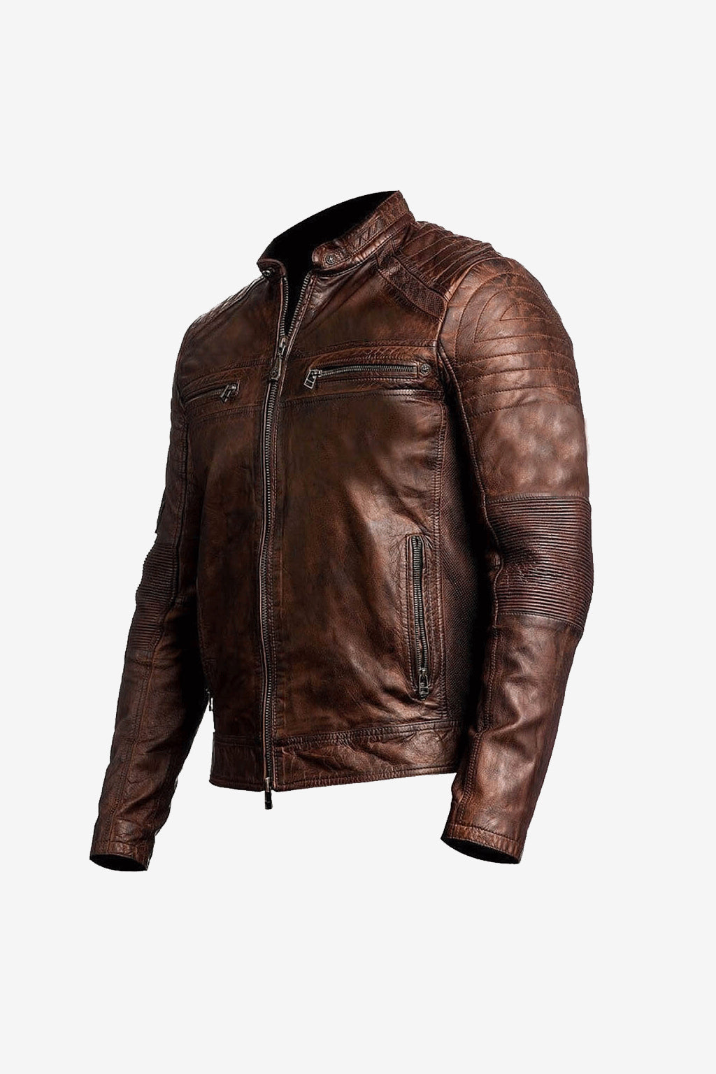 Mens Brown Cafe Racer Jacket