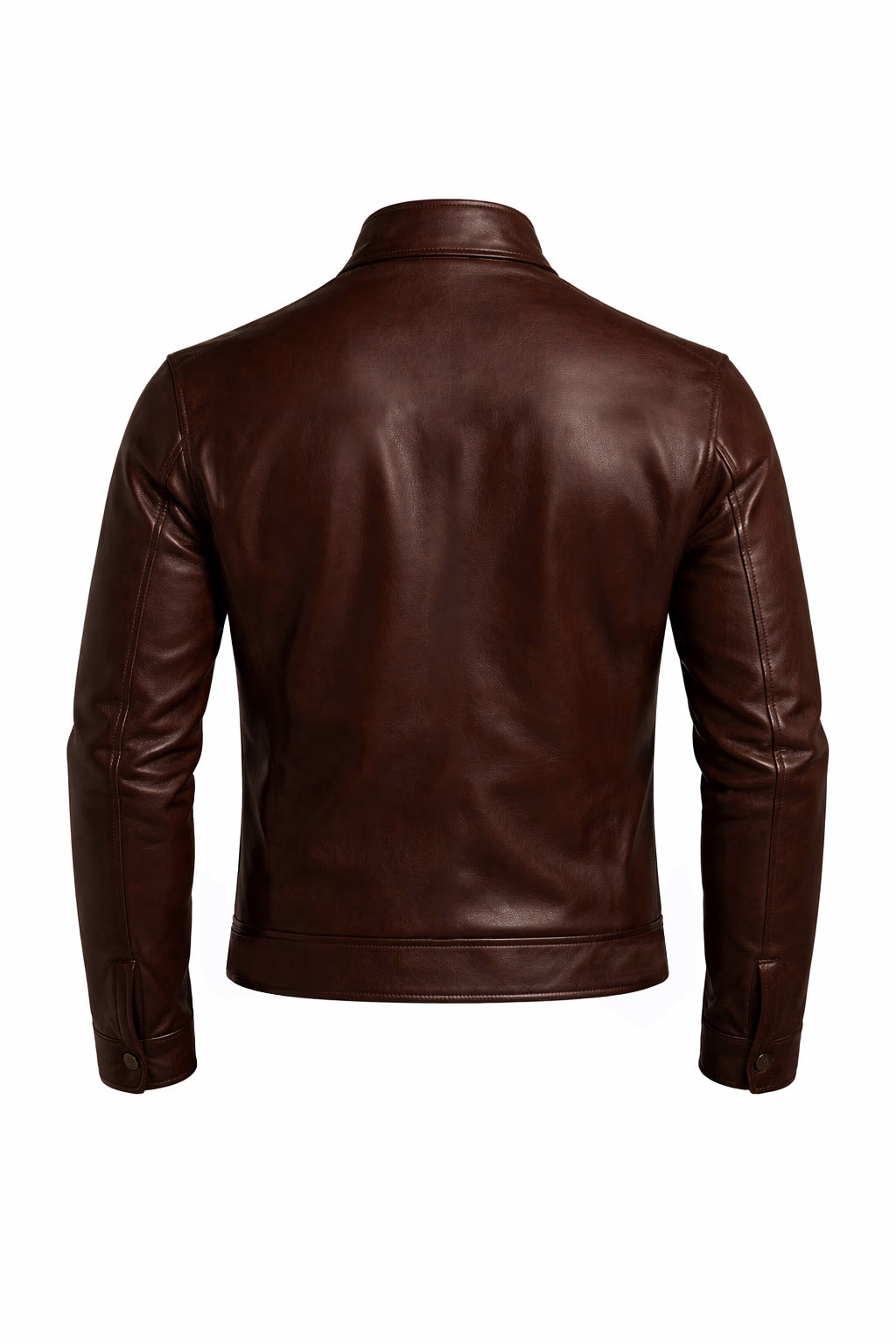 Barclay Chocolate Brown Leather Café Racer Jacket