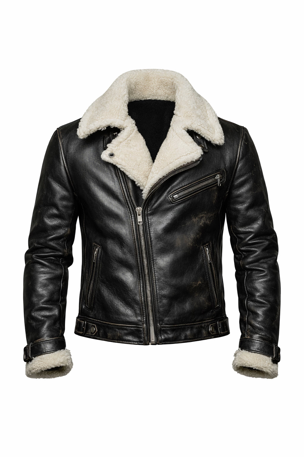Beaumont Black Leather Aviator Jacket