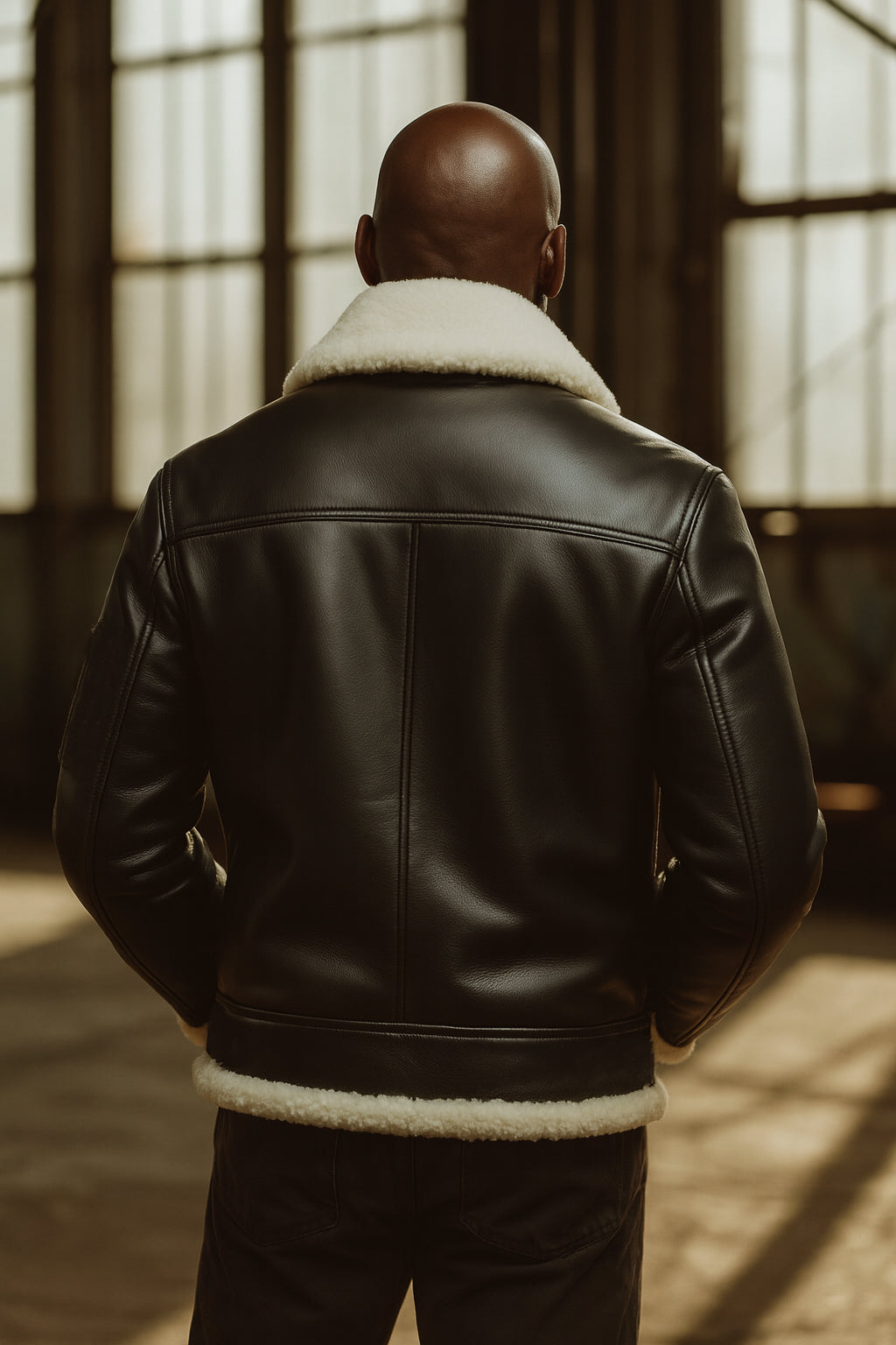 Cavendish Black Leather Aviator Jacket