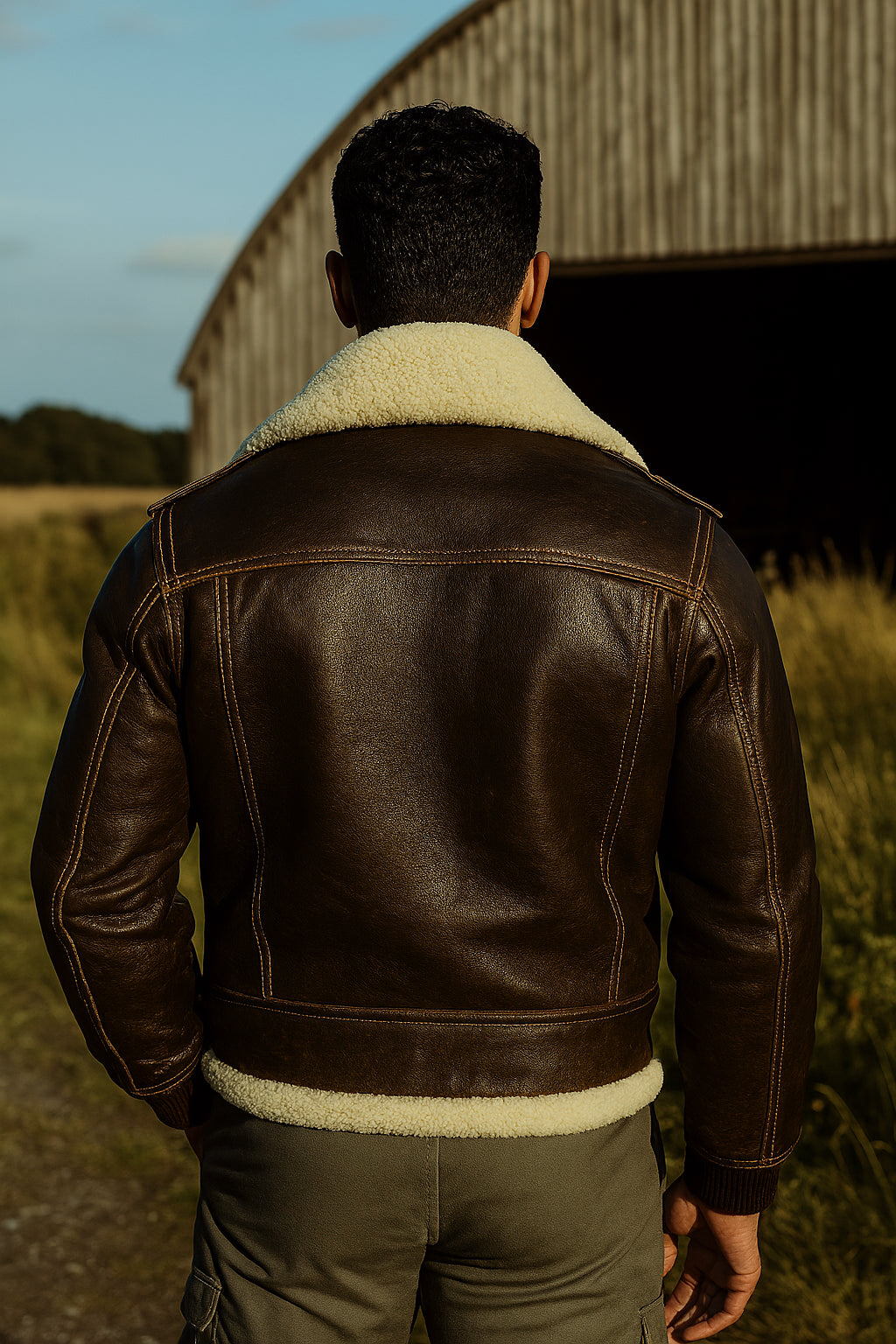 Fairmont Dark Brown Distressed Leather Aviator Jacket