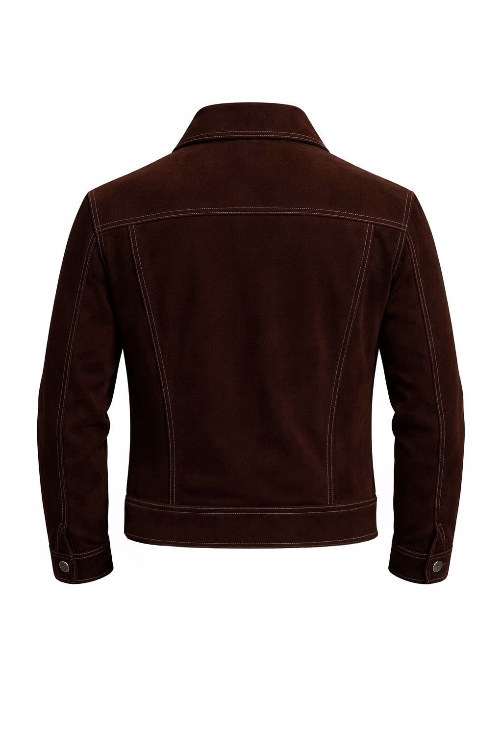 Harrington Chocolate Brown Suede Trucker Jacket