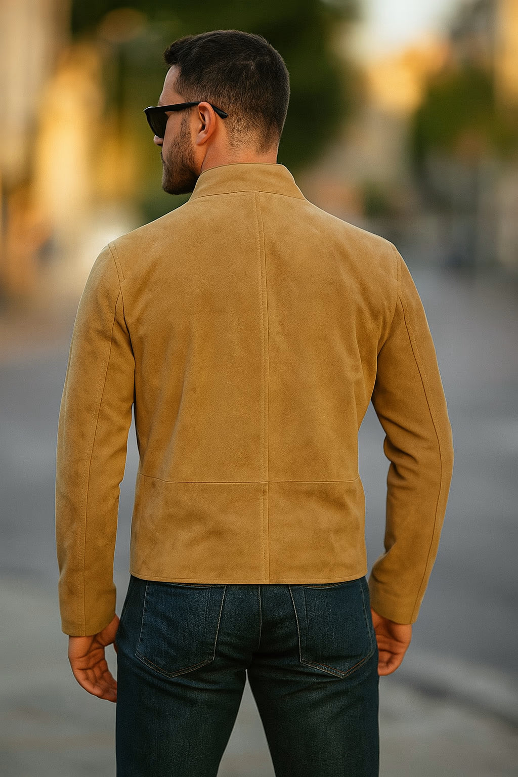 Original Bond’s Brown Suede Cafe Racer Leather Jacket