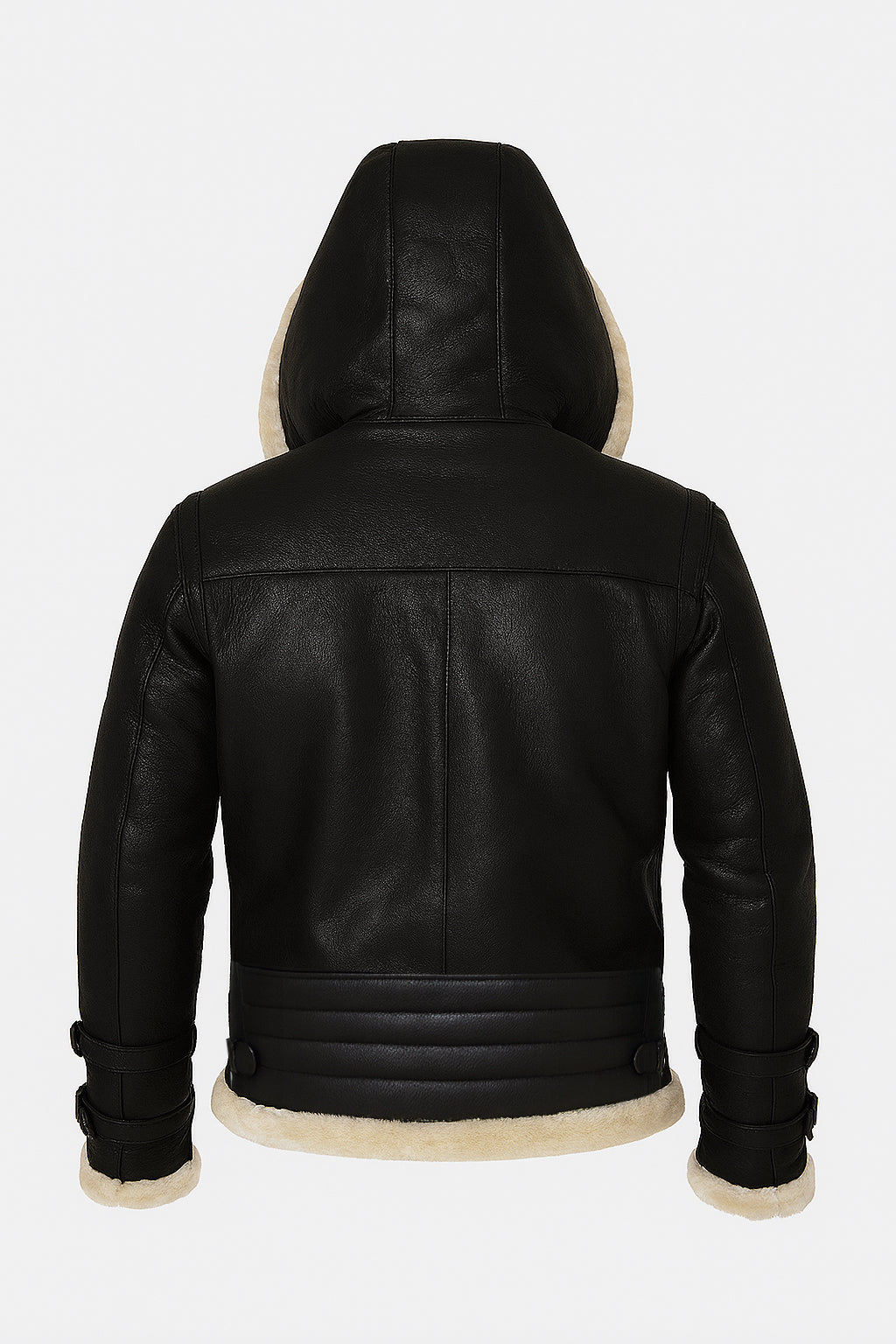 Premium Mens Leather Bomber Jacket With Shearling