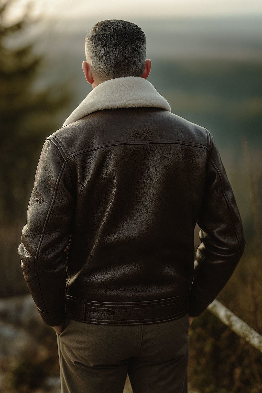 Stratton Dark Brown Leather Aviator Jacket