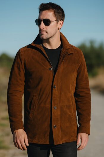 The Sheriff’s Brown Leather Suede Coat