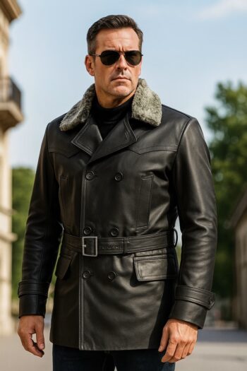 Trailmaster WW2 German Coat Men With Fur Collar