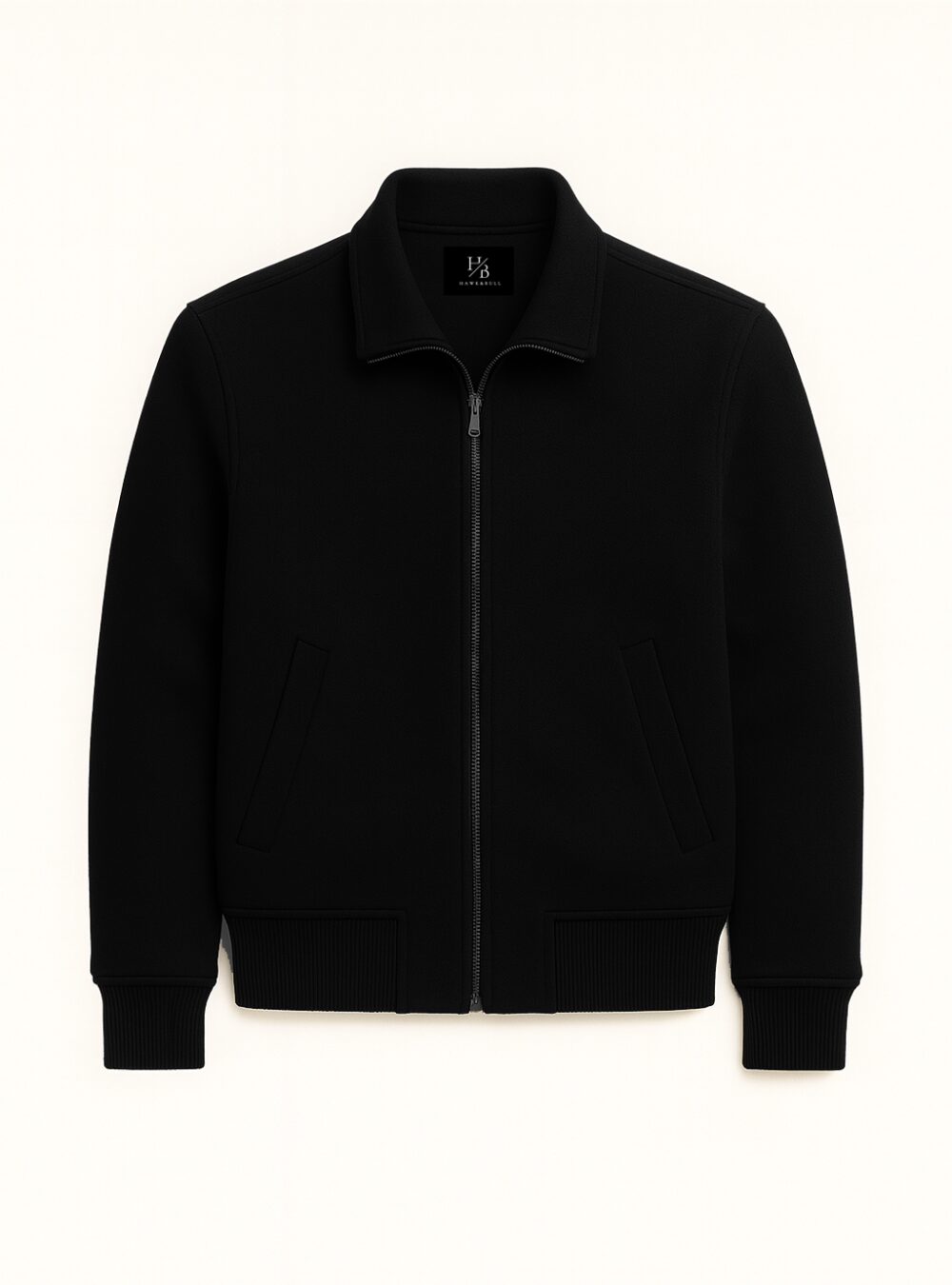 Dawson Black Wool Harrington Jacket