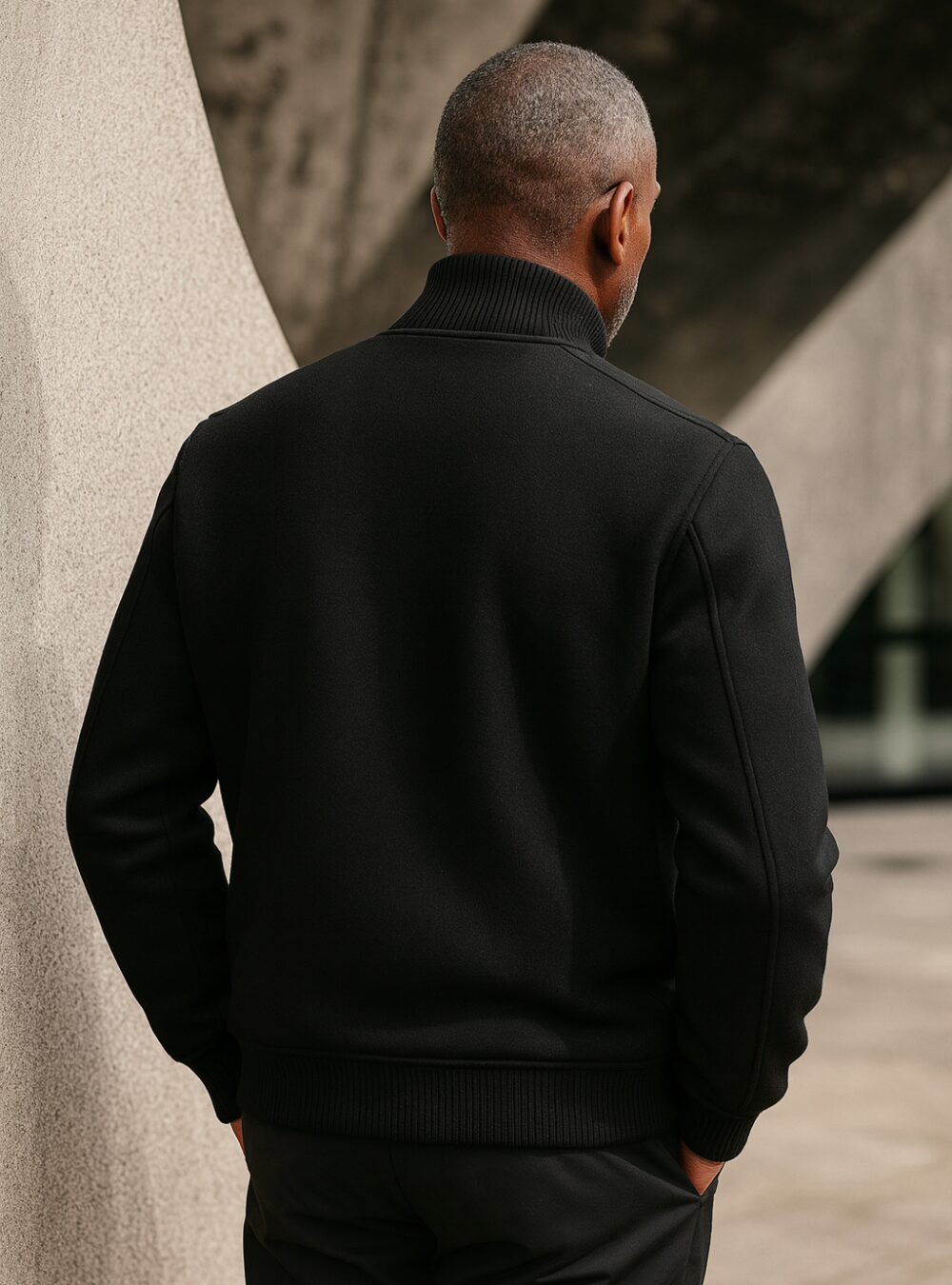 Trenton Black Wool Harrington Jacket