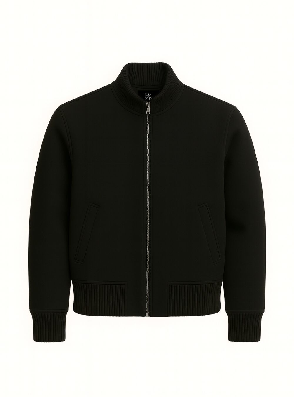 Trenton Black Wool Harrington Jacket