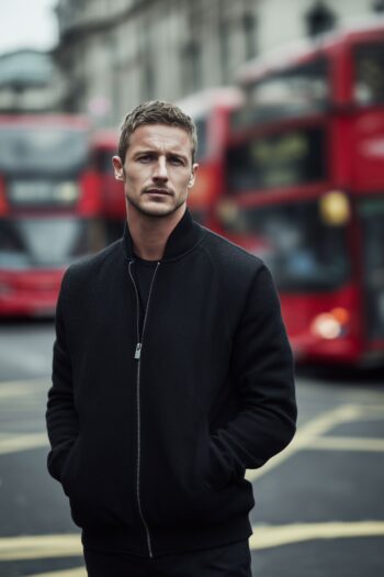 Holden Black Wool Harrington Jacket