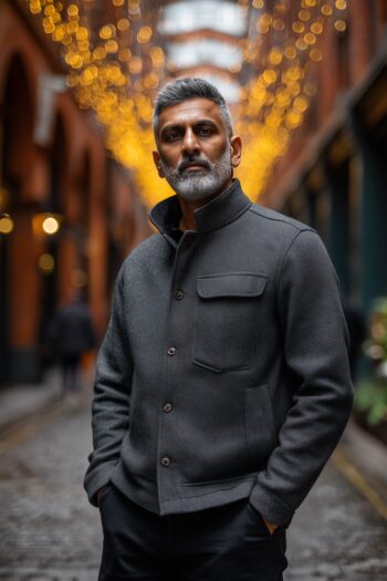 Hadley Grey Wool Harrington Jacket