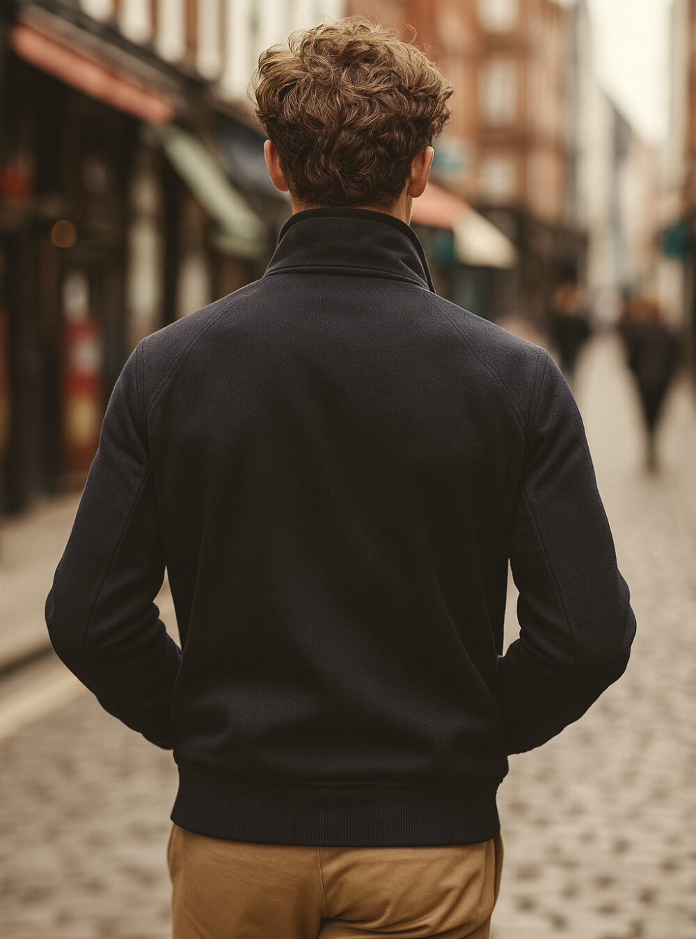 Marlow Navy Wool Harrington Jacket