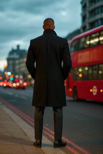 Breslin Black Wool Long Coat