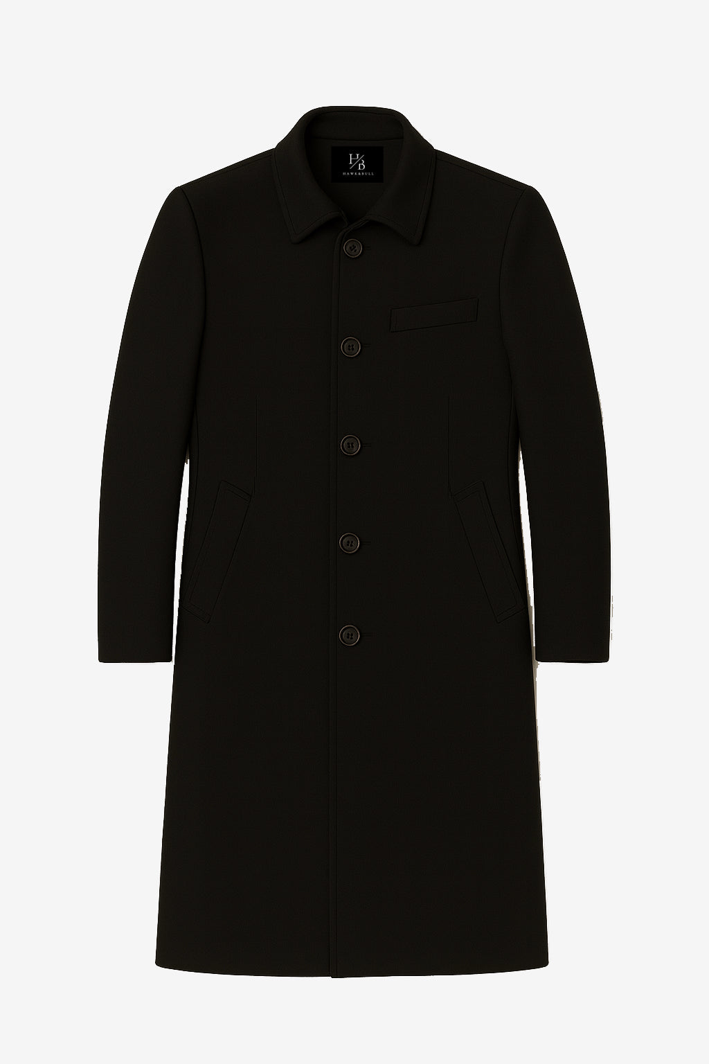 Breslin Black Wool Long Coat