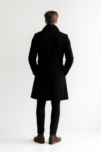 Montrose Black Wool Long Coat