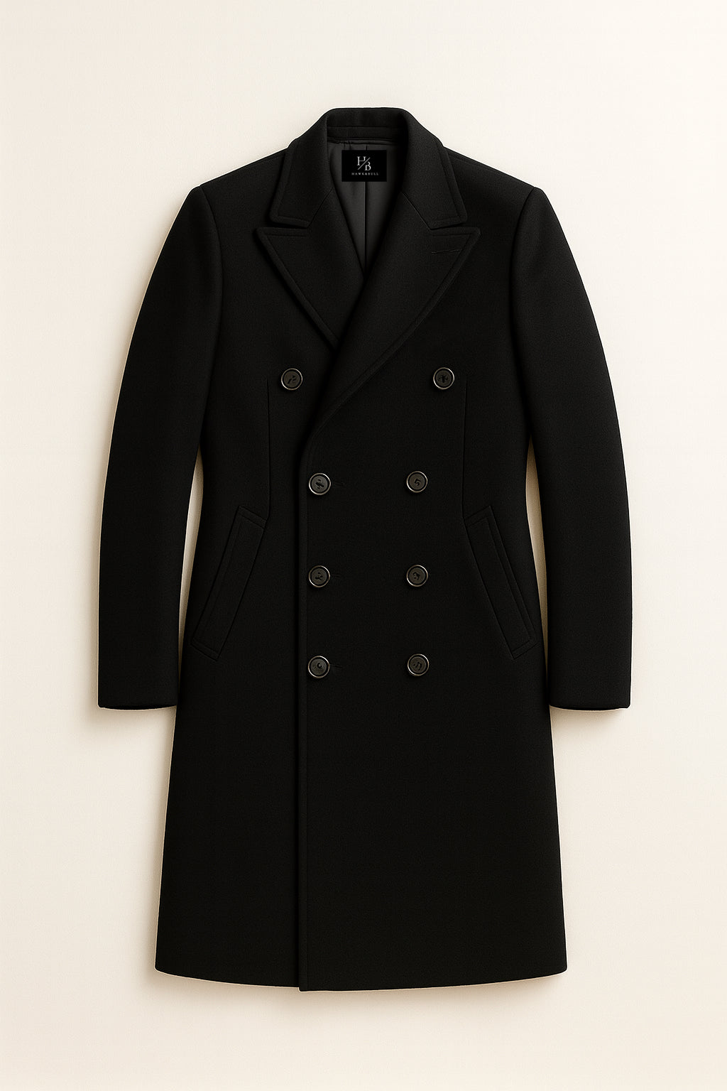 Montrose Black Wool Long Coat